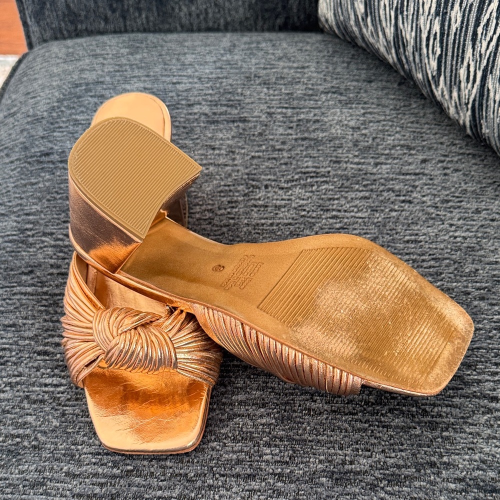 Jeffrey Campbell Metallic Bronze Mules - Picture 3 of 5